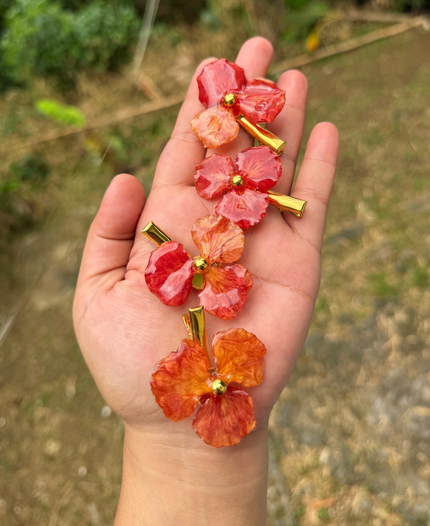 Clip de cabello de flamboyan