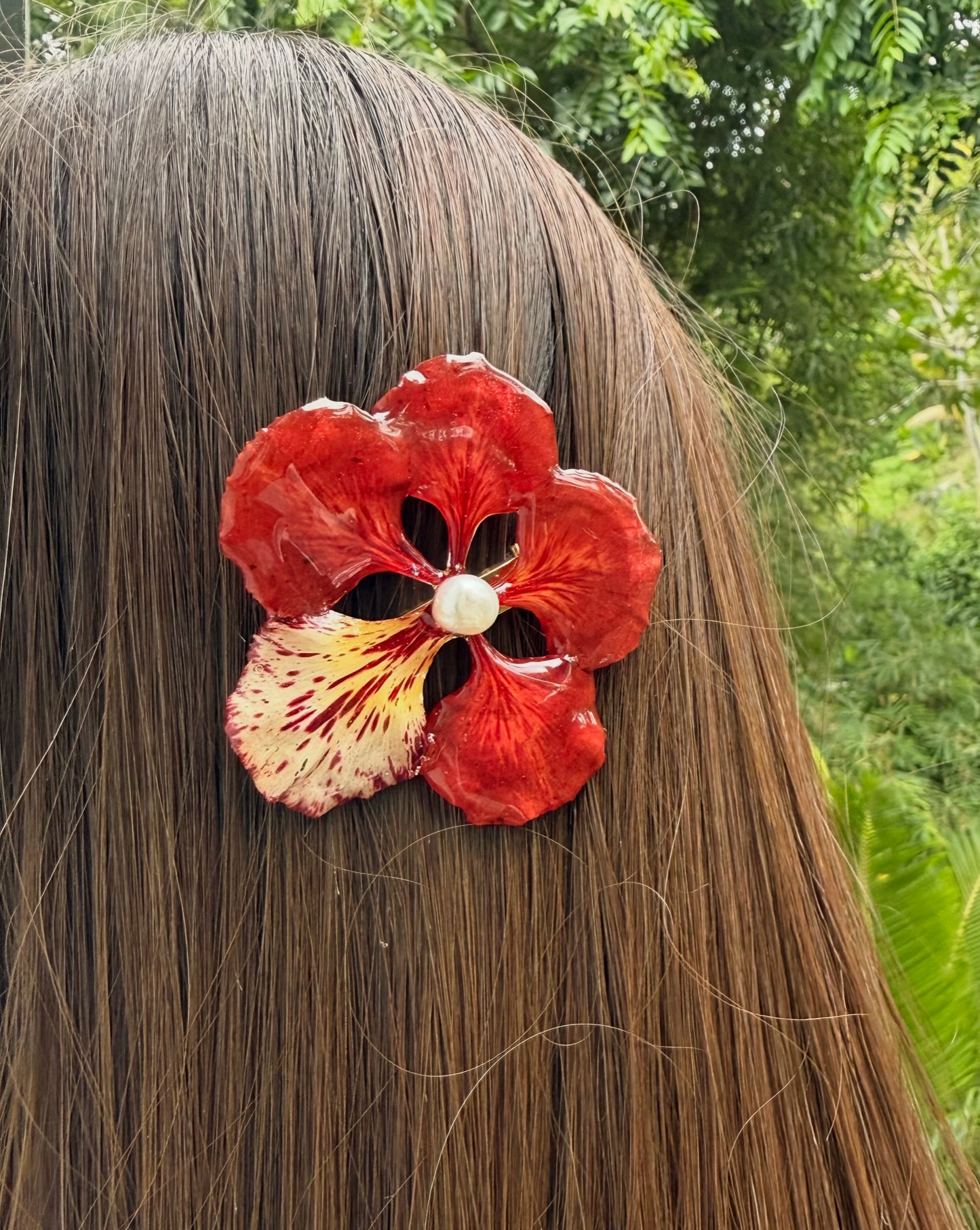 Flor de Flamboyán – Clip Artesanal