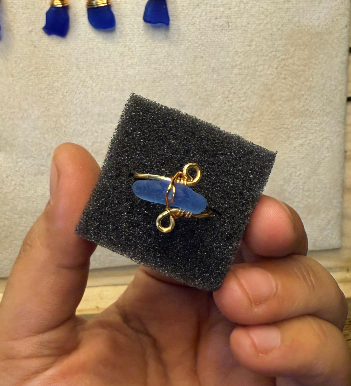 Sortija D marino azul