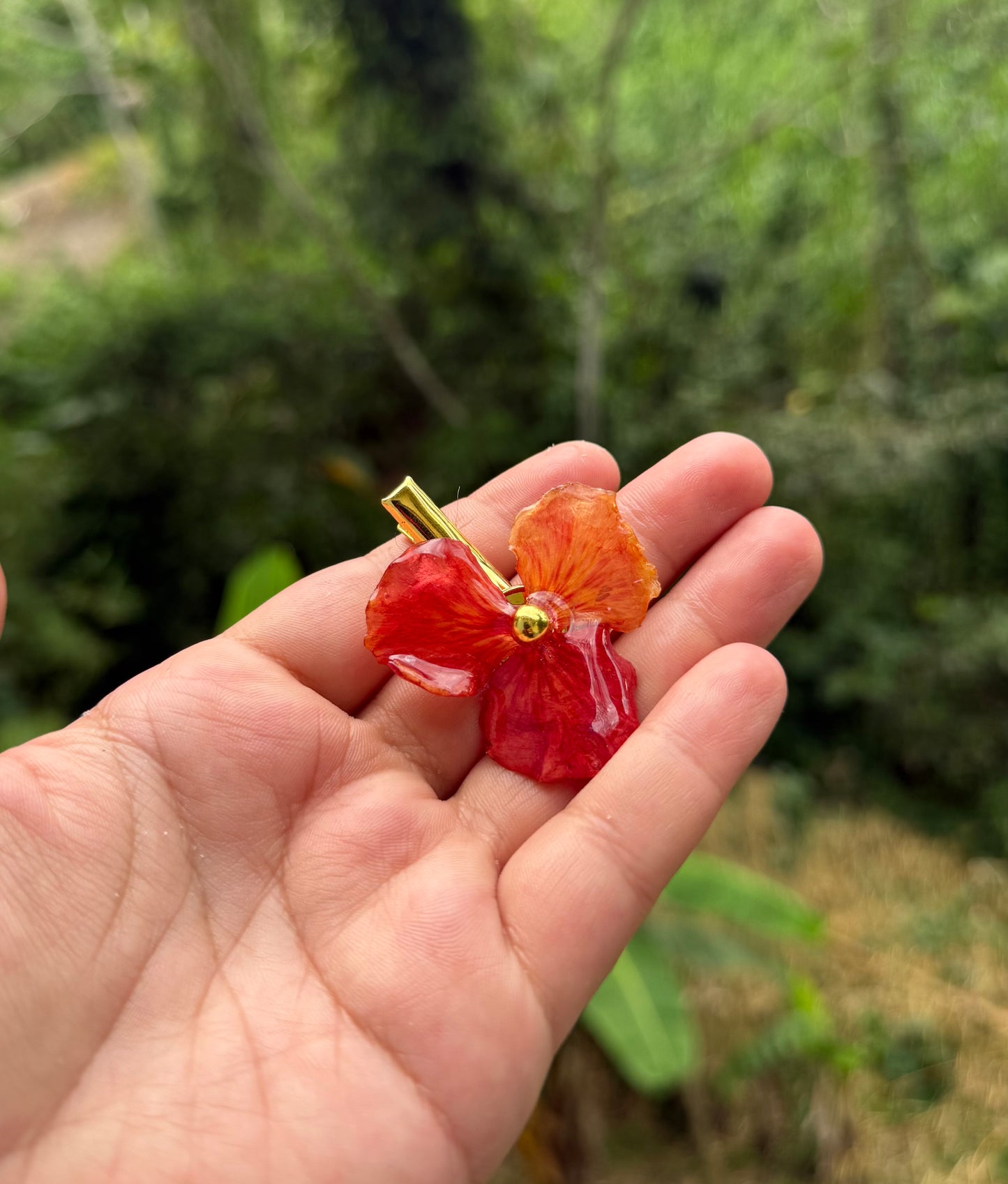 Clip de cabello de flamboyan