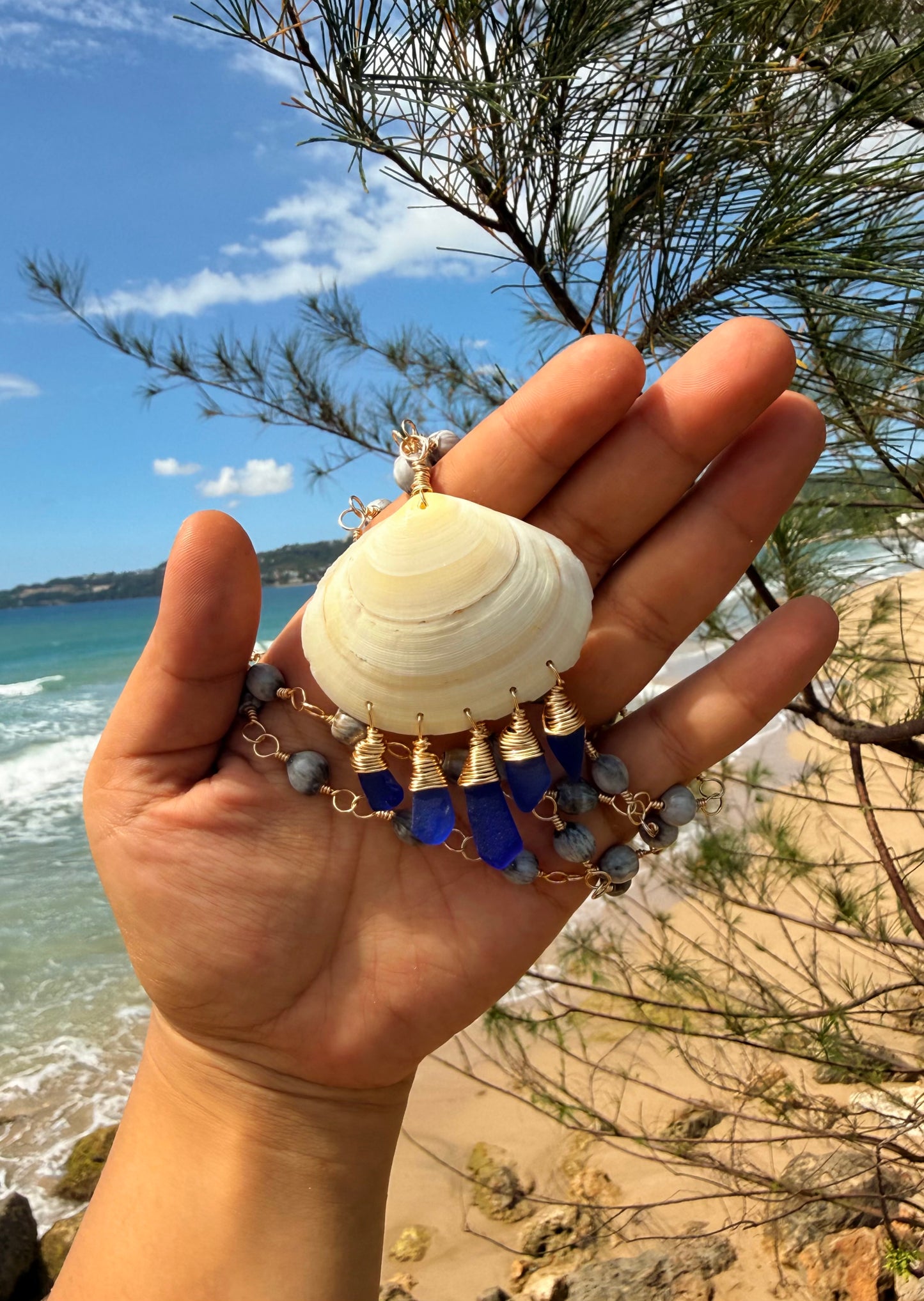 Caracol y cristales cadena