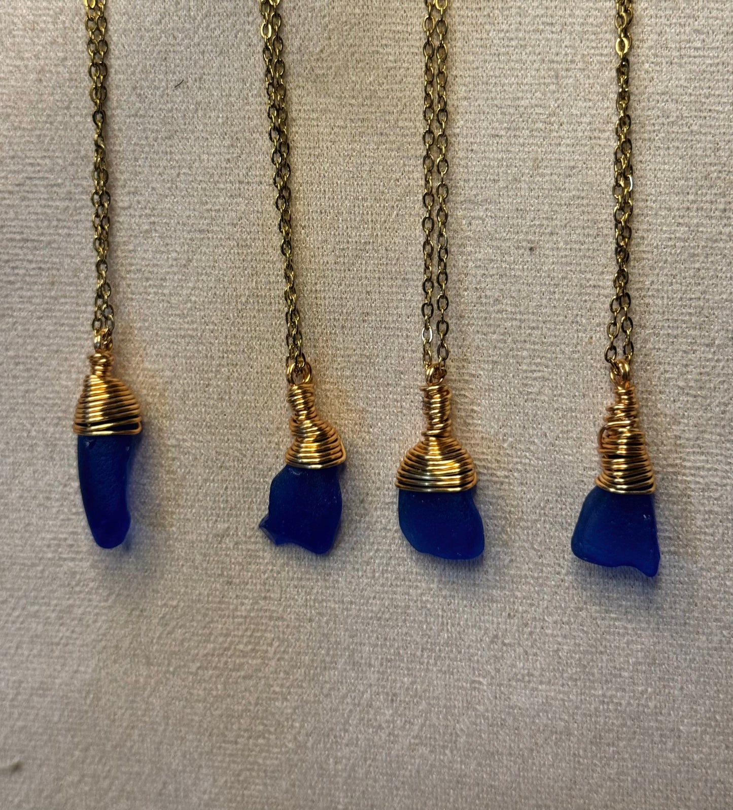 Cadena de Cristal marino azul