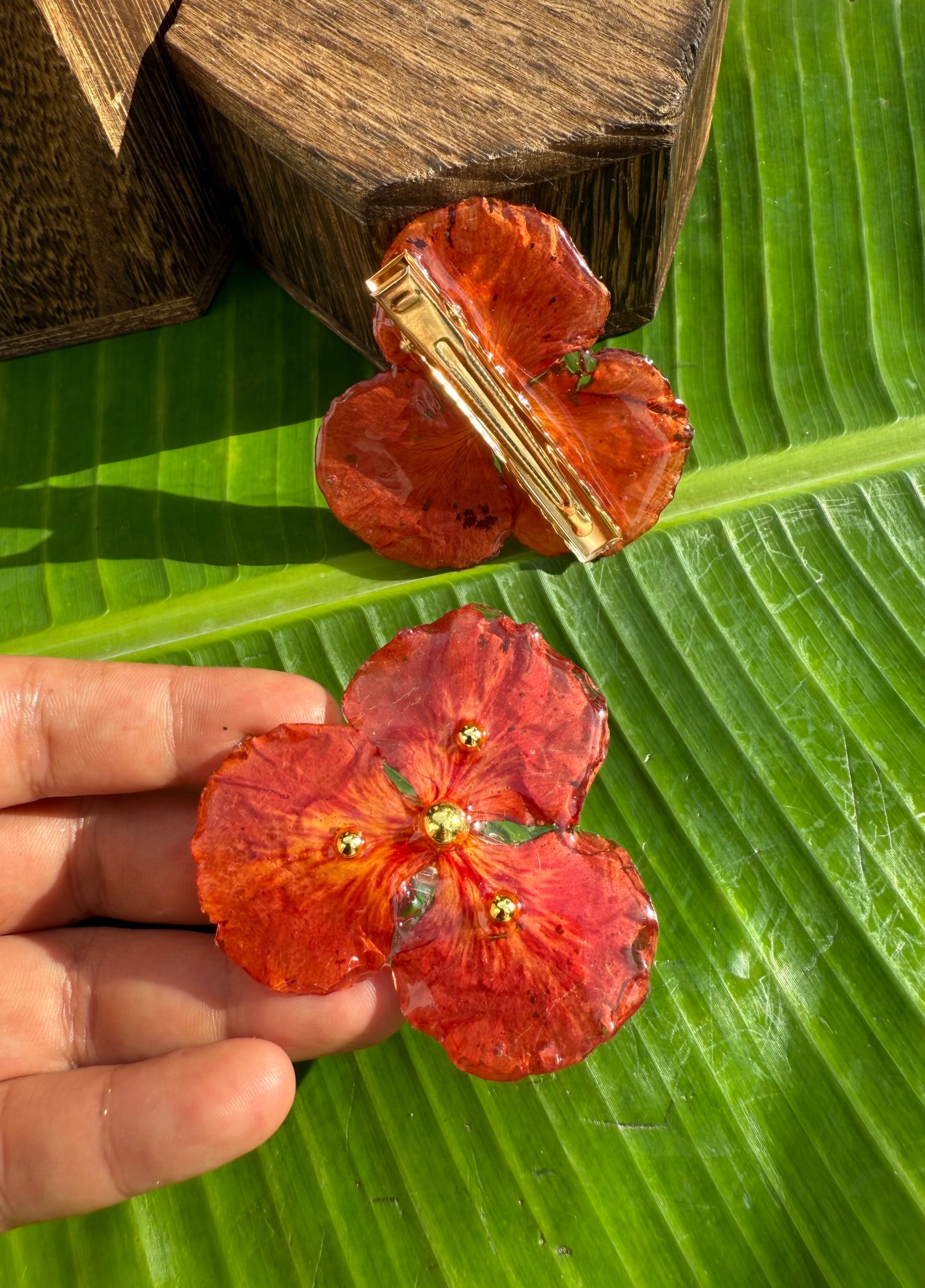 Clip de cabello de flamboyan