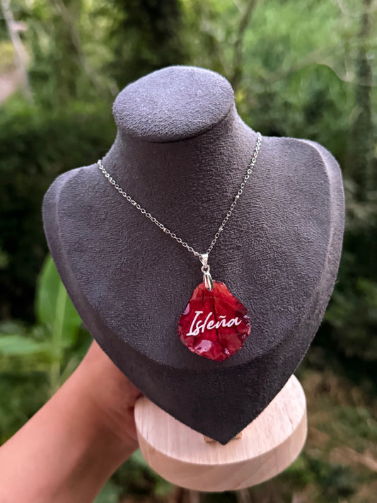 Cadena reversible “isleña” de flamboyan de Puerto Rico