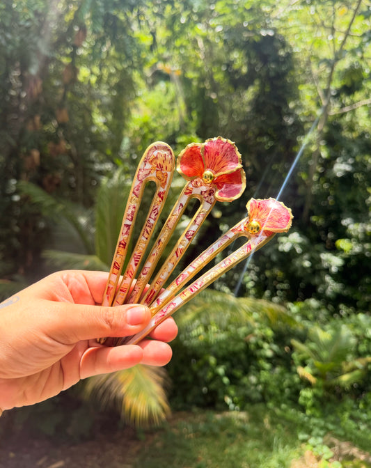 Tenedores pal’ cabello Flamboyán Mágico
