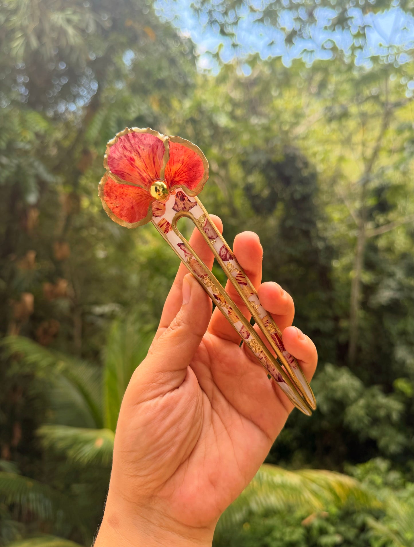 Tenedores pal’ cabello Flamboyán Mágico