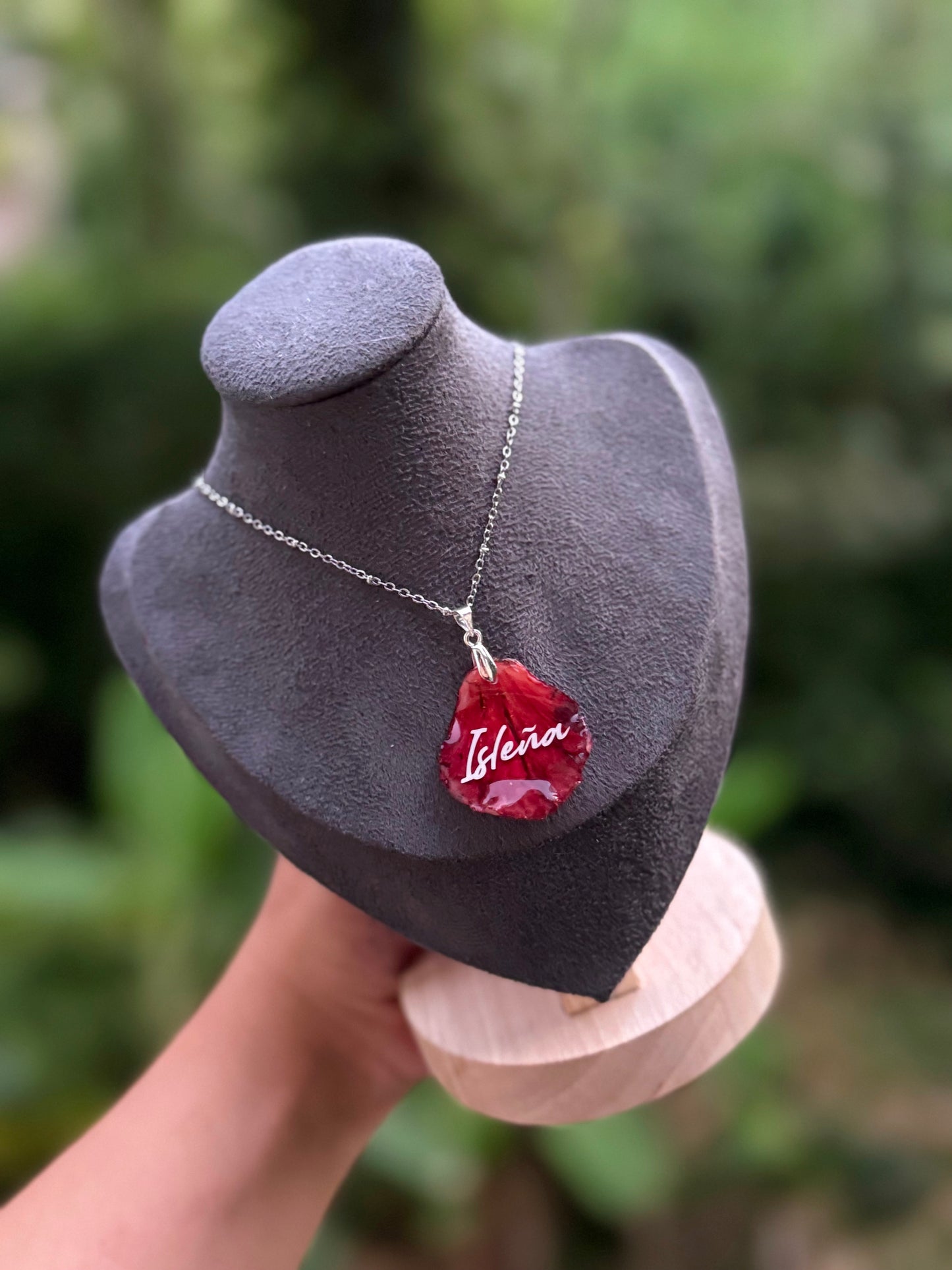 Cadena reversible “isleña” de flamboyan de Puerto Rico