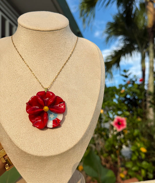 Flor boricua en porcelana fría