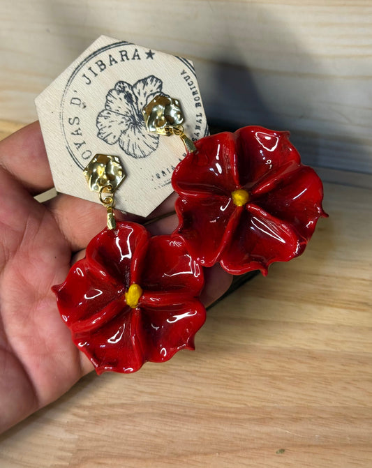 Pantallas de flor roja