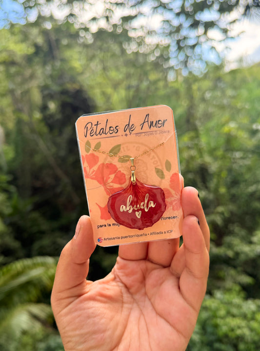 Collar “Abuela” petalo de amor flamboyan