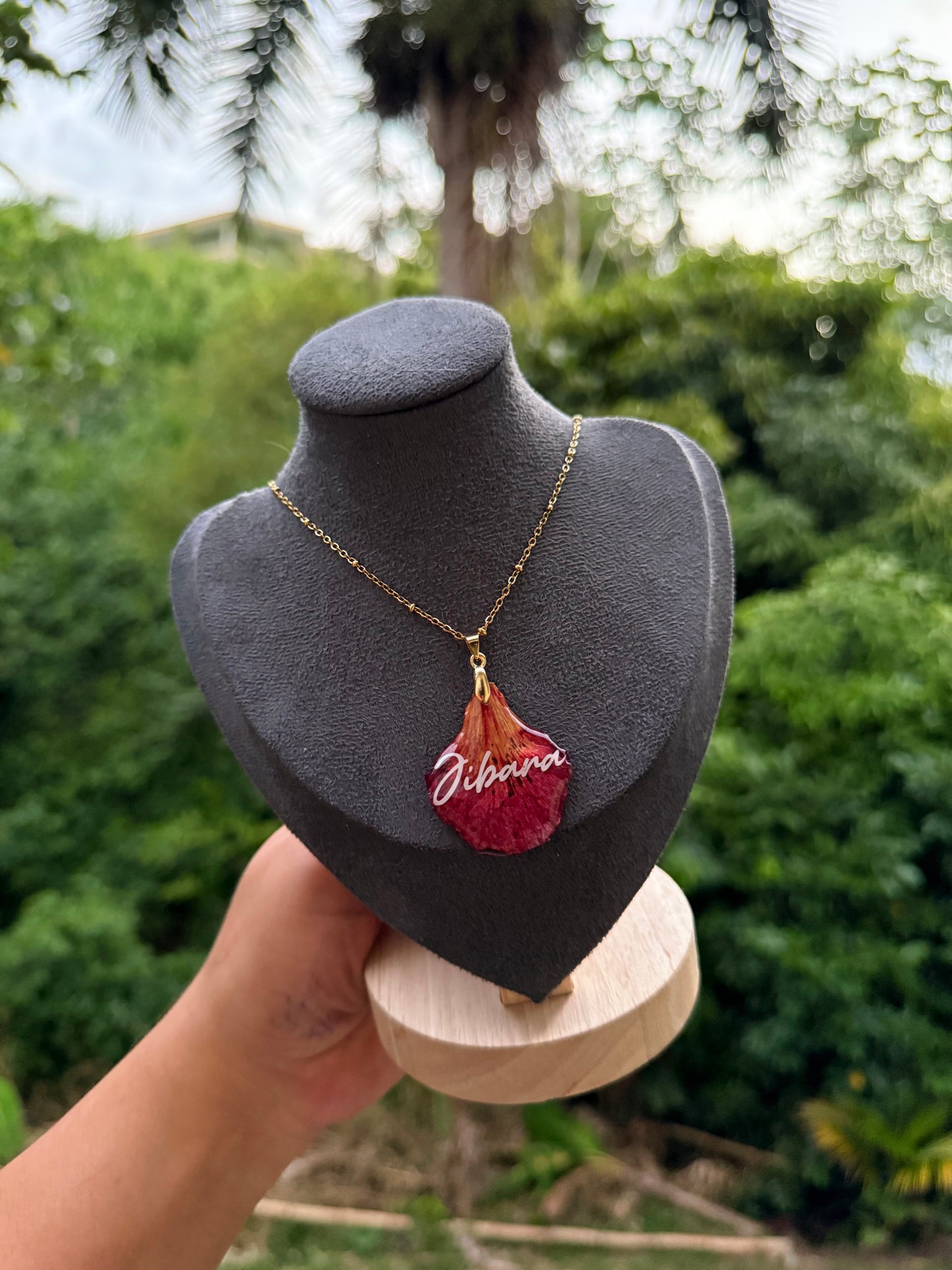 Cadena reversible de flamboyan“jibara”