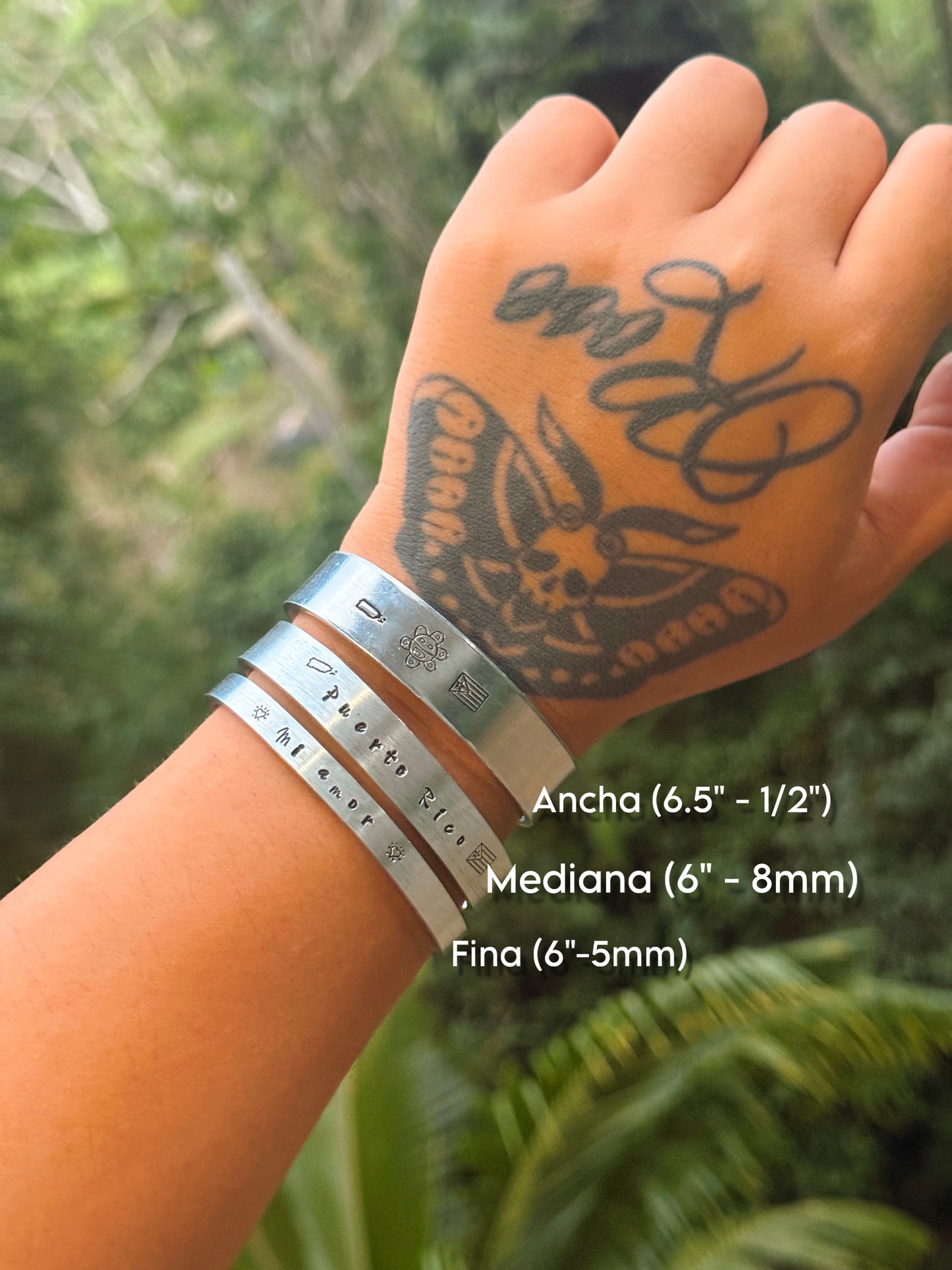Pulsera de aluminio personalizada • Estampada a mano